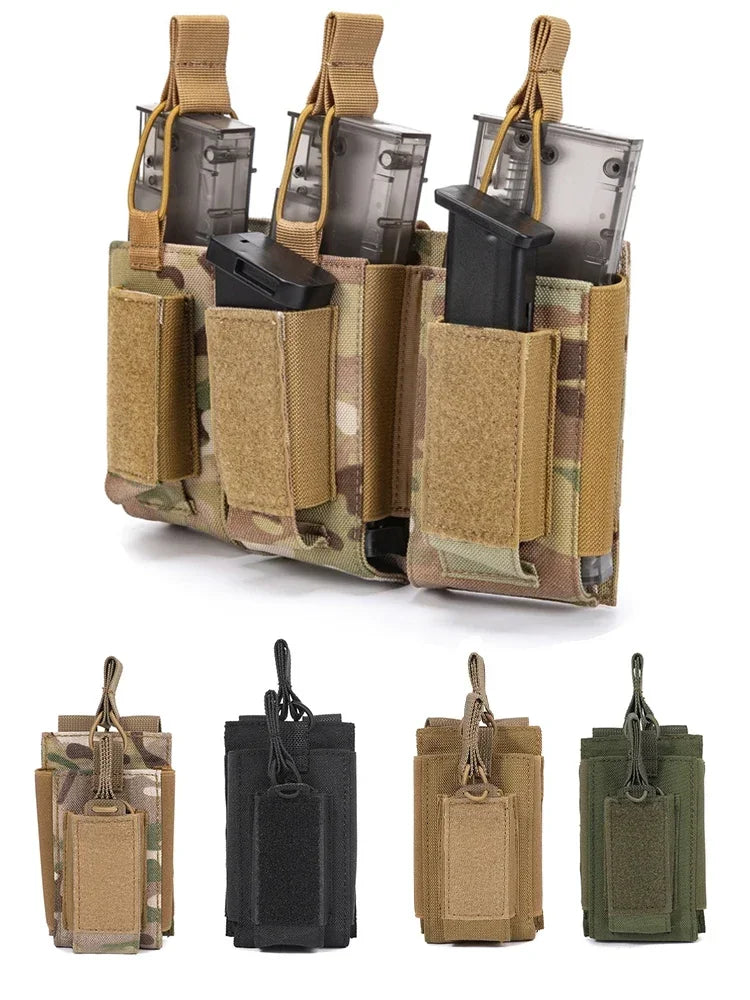 New Mother Child Triple Pack Attachment Pistol Magazine Bag Field Tank Top Multi functional Hanging Bag Outdoor Storage Bag