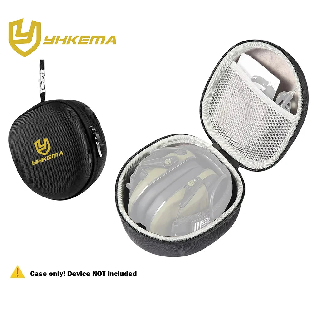 YHKEMA Shooting Airsoft Electronic Noise Cancelling Tactical Headset Foldable Earmuff with Portable Storage case Bag