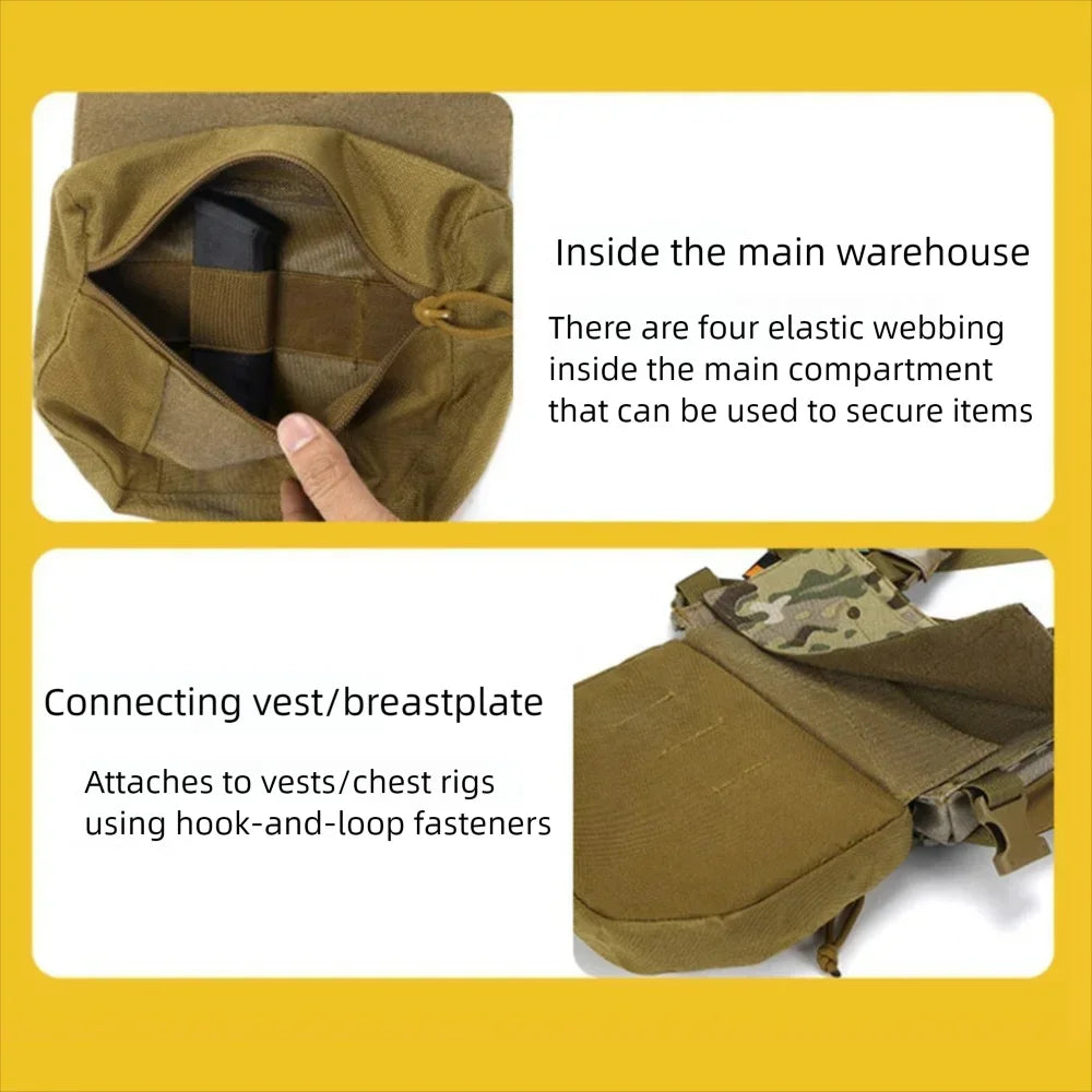 Plate Carrier Accessories Tactical Drop Dangler Pouch Sub Abdominal Carrying Kit Bag Hook-Loop Add-on Dump Pouch for Molle Vest