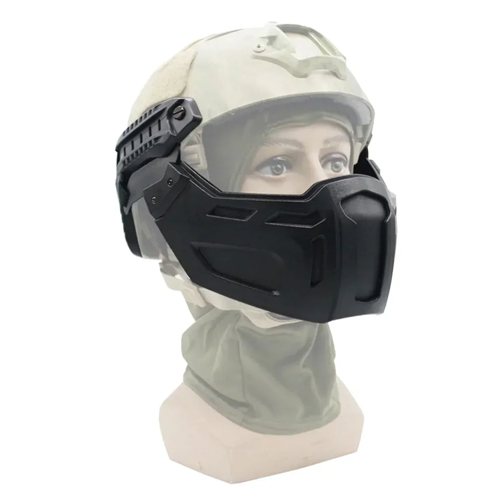 Tactical FAST Helmet Half Face Mask With Flip Goggles Outdoor CS Games Airsoft Paintball Hunting Mask Helmet Accessories