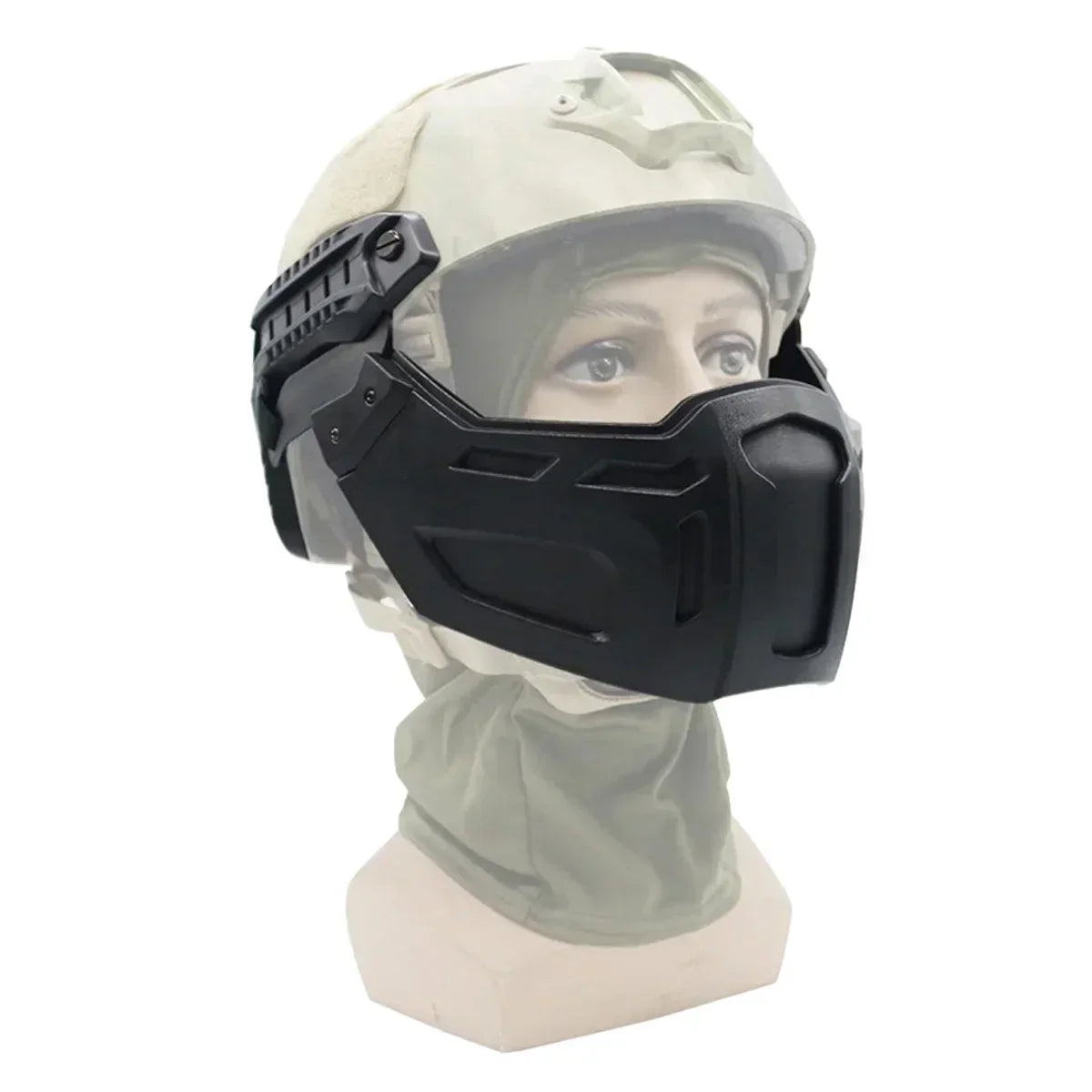 Tactical FAST Helmet Half Face Mask With Flip Goggles Outdoor CS Games Airsoft Paintball Hunting Mask Helmet Accessories