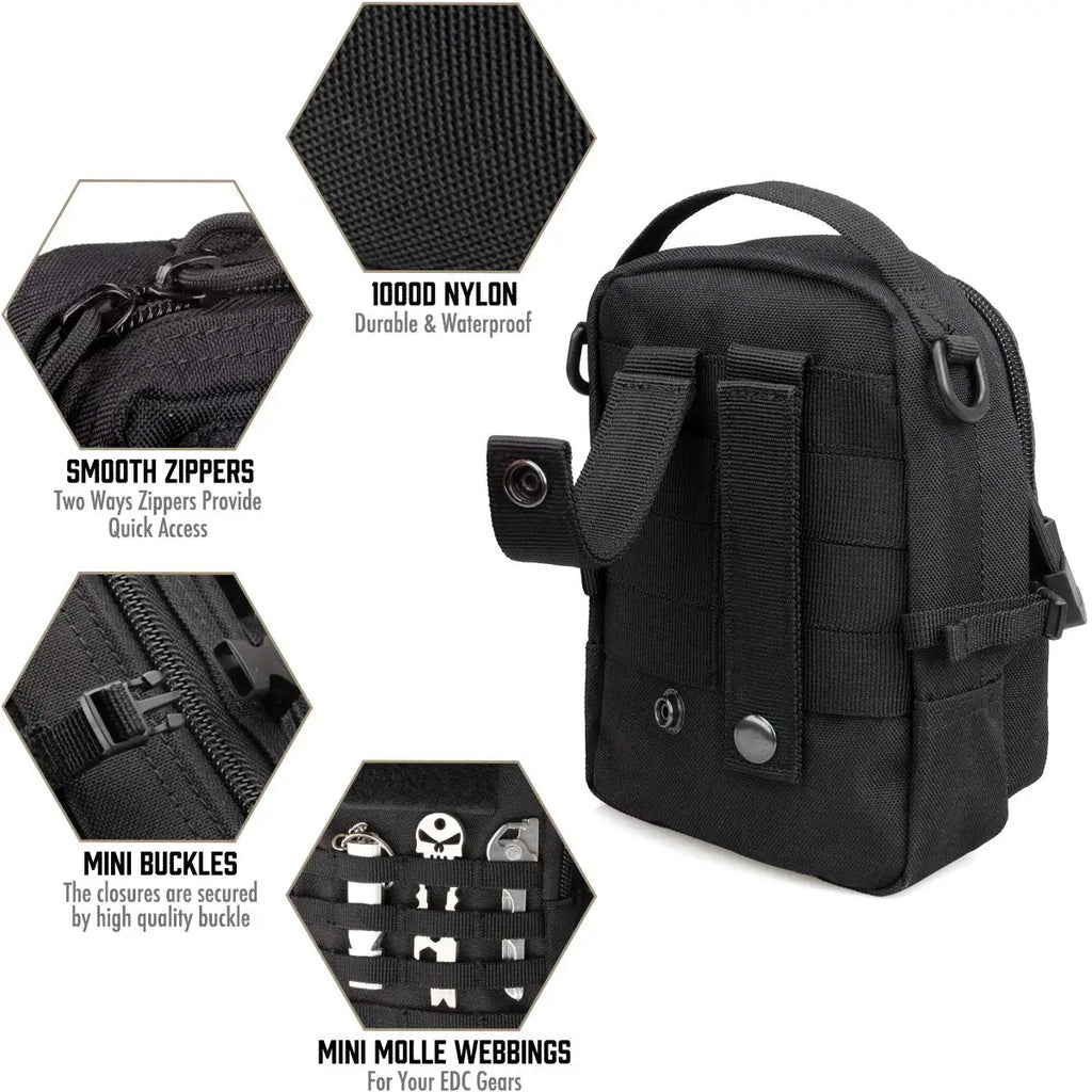 Tactical Molle Pouch Small, EDC Utility Pouch Tactical Tool Pouches Bag Compact Multi-Purpose Waist Pouch