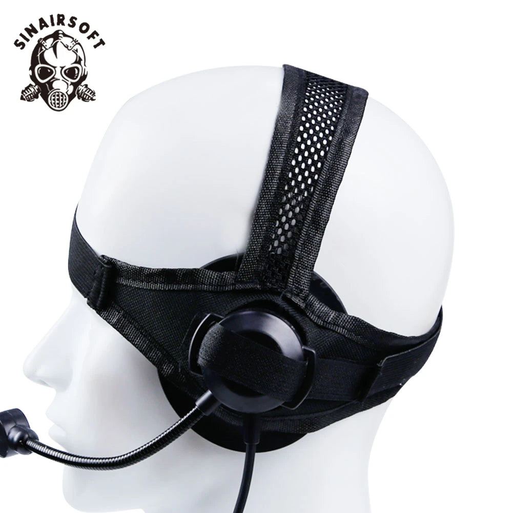 Tactical Headset NATO Z-TAC Selex Z028 with Boom Mic & Plug, Adjustable Harness, Open Earpiece SINAIRSOFT