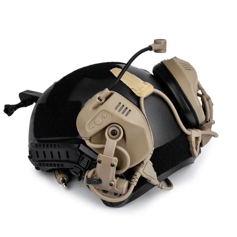 WADSN Tactical Headset RAC Headset Compatible ARC Helmet Rail FAST ACH MICH Series Helmets Airsofty Equipment For BaoFeng walkie