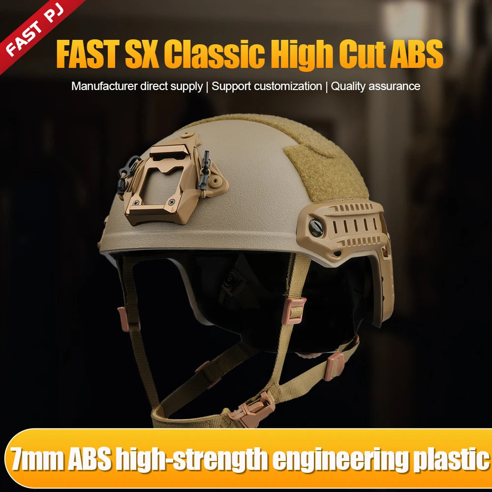 FASTSX High Cut Tactical Riot Helmet - 7mm Thick ABS Plastic | Premium Airsoft Gear, Civilian Protection