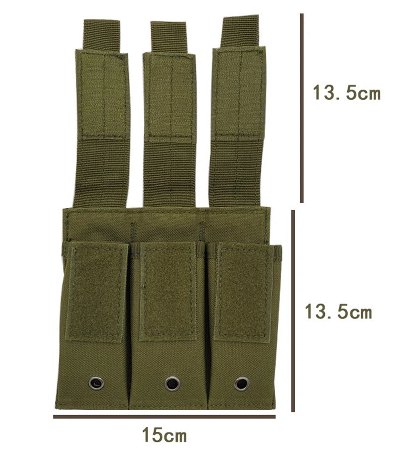 Molle Tactical Triple Pistol Mag Pouch Outdoor Open-Top Single Double 9mm Magazine Pouch Holder Case for GLM1911 92F CZ75