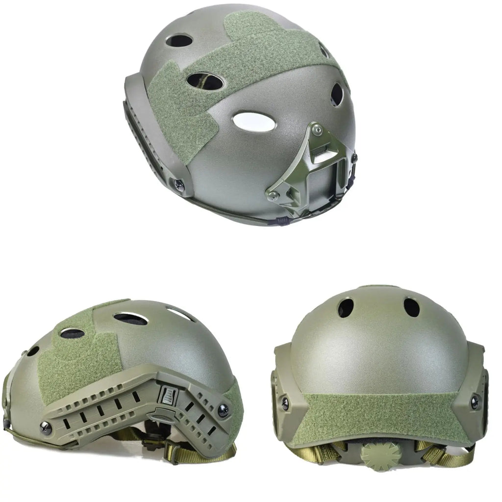 Airsoft Fast Helmet Set Tactical Paintball Helmet with Headset Memory Foam Protective Pad Adjustable Size for Adult Teenager