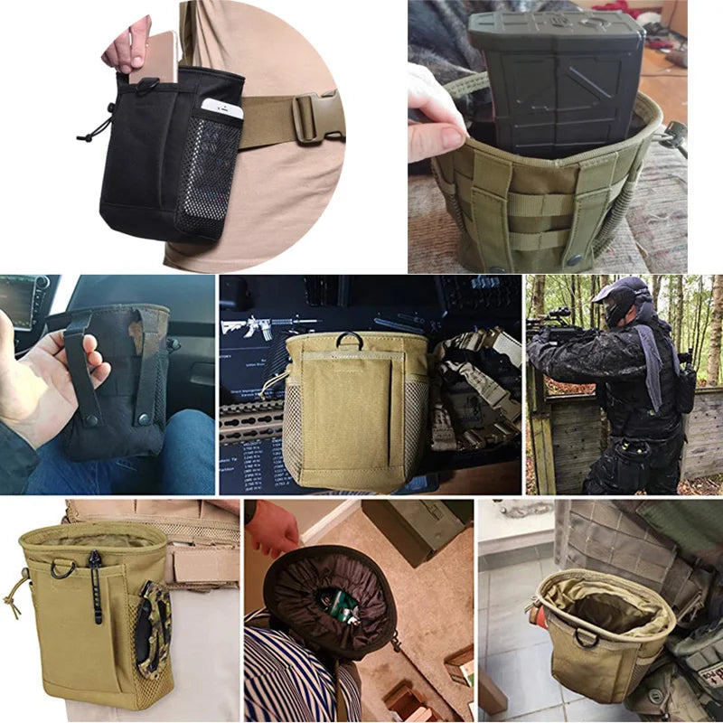 Tactical Molle Dump Drop Pouch Magazine Pouch Pocket Drawstring Recovery Bag Hunting Accessories Utility Waist Pack