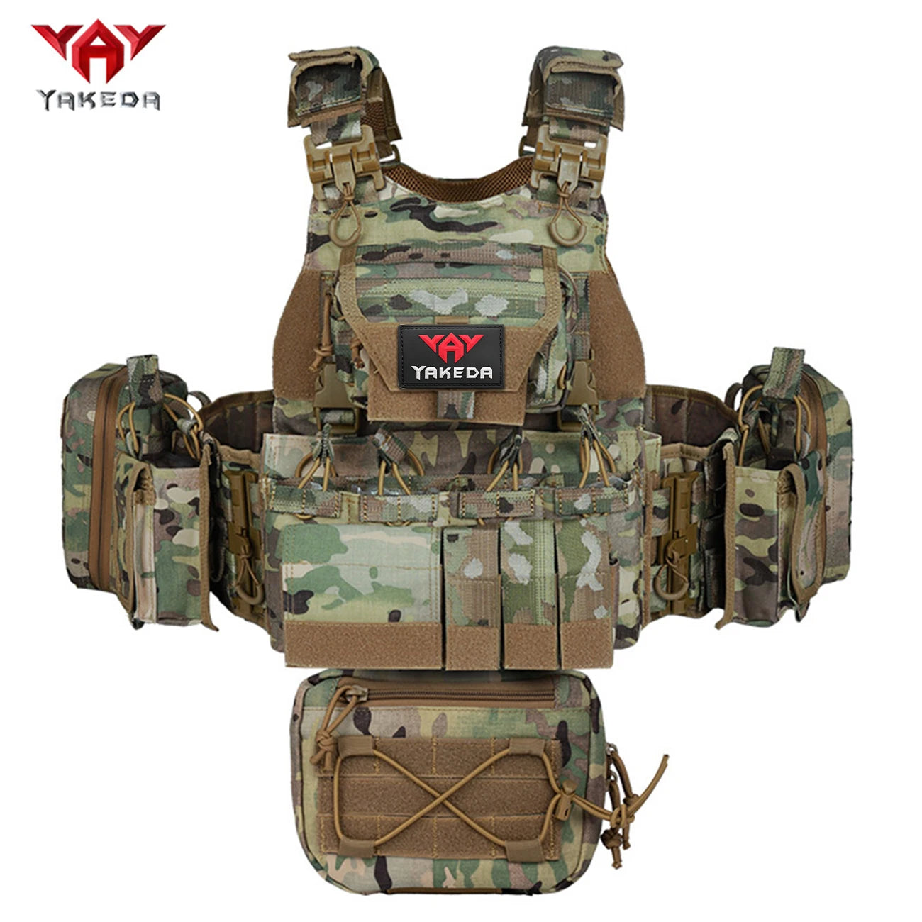 YAKEDA buckle quick release structure adjustable buckle shoulder strap breathable mesh MOLLE system hunting vest