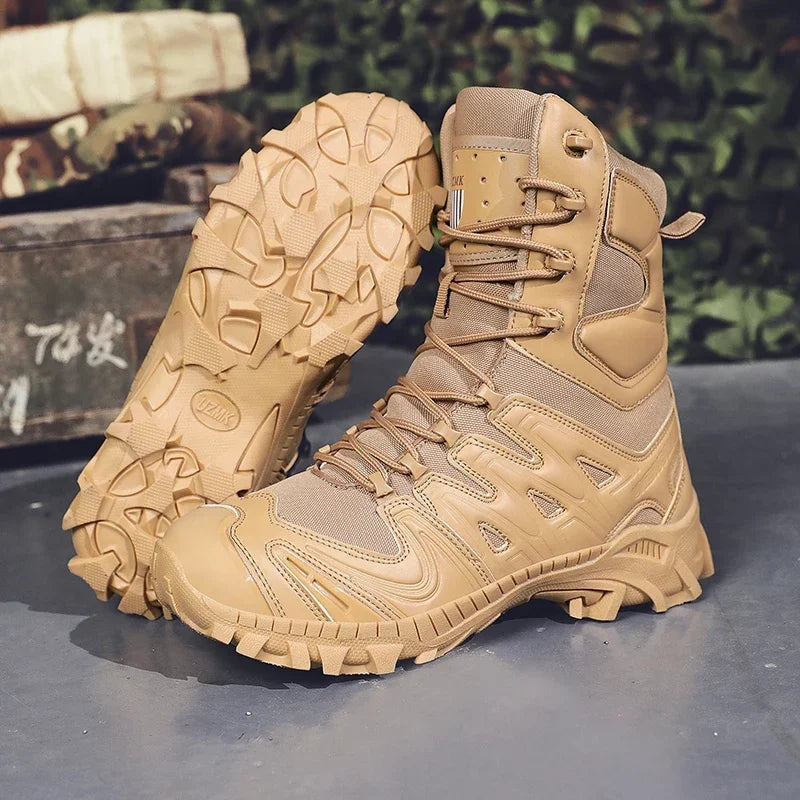 Men Climbing Shoes Waterproof Size Plus Tactical Boots Military Hunting Hiking Shoes Breathable Army Boot Anti-Slip Motorcycle