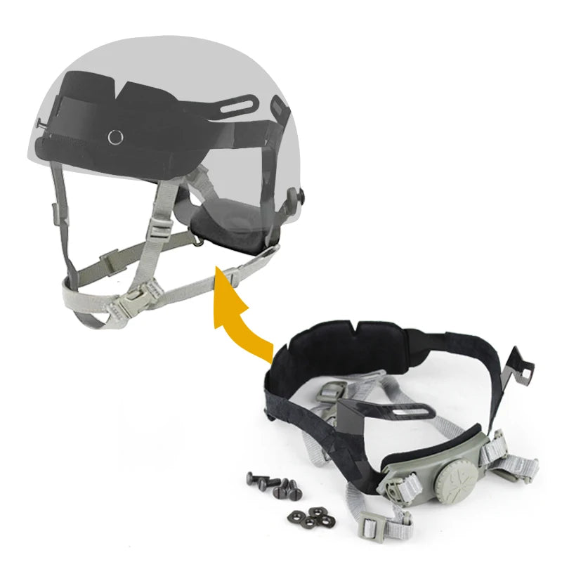 Tactical Adjustable Helmet Cingulate System for Fast Helmet Head Locking Strap Shooting Hunting Airsoft Gear