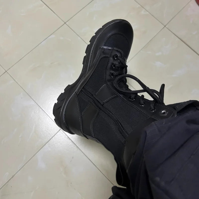 Summer Ultra Light Breathable Mesh Combat Tactical Boots Men Women Outdoor Boot 35-46 High Top Training Safety Work Shoes WJ250