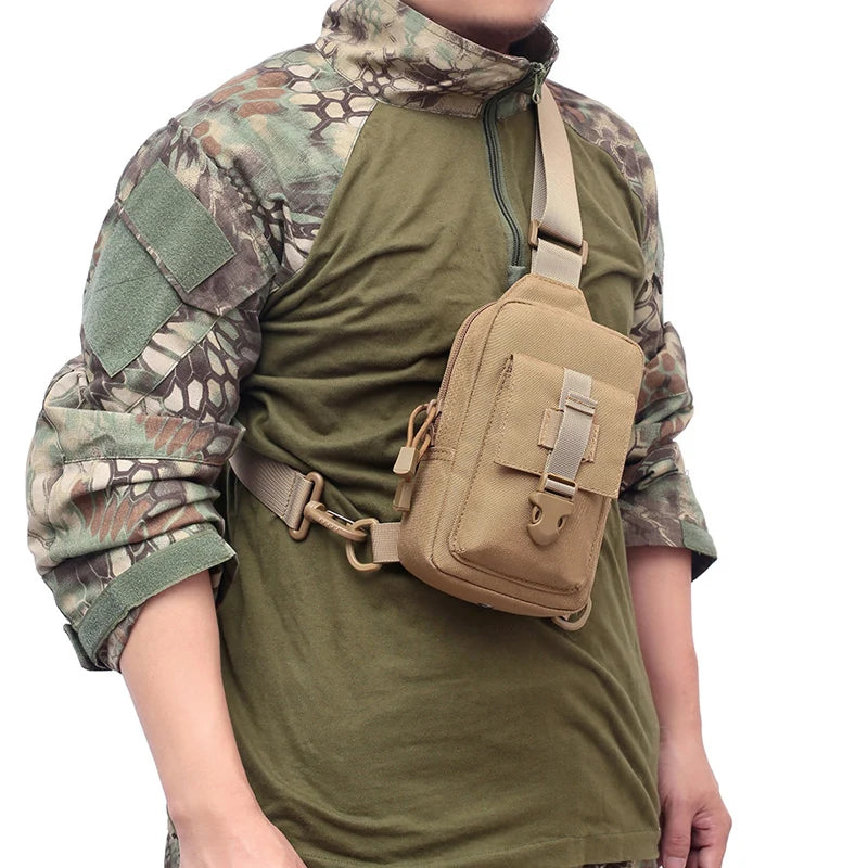 Outdoor Small Anti-theft Camouflage Chest Bag Hiking Crossbody Bag Nylon Hunting Fishing Camping Cycking Shoulder Bag