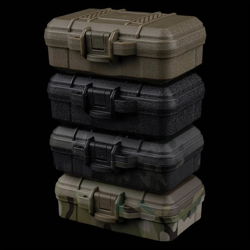 Outdoor Shockproof Waterproof Box (9.8 * 5.8cm) with Sponge Protection Pads for Tactical Flashlight Storage Camping Survival Box