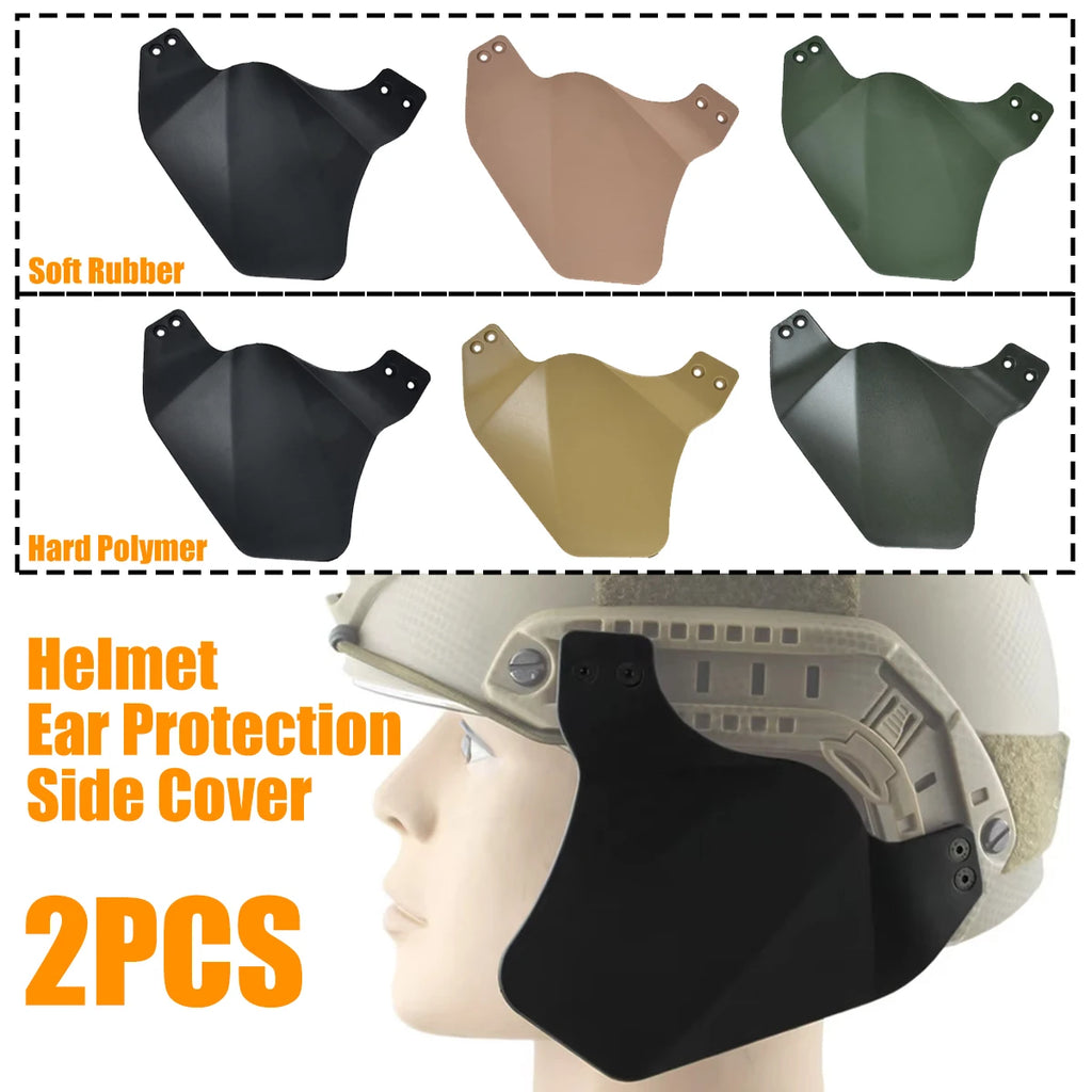 Tactical Airsoft Helmet Ear Protection Side Cover Helmet Earmuffs For FAST MICH ACH Helmet Accessories Soft Rubber/Hard polymer