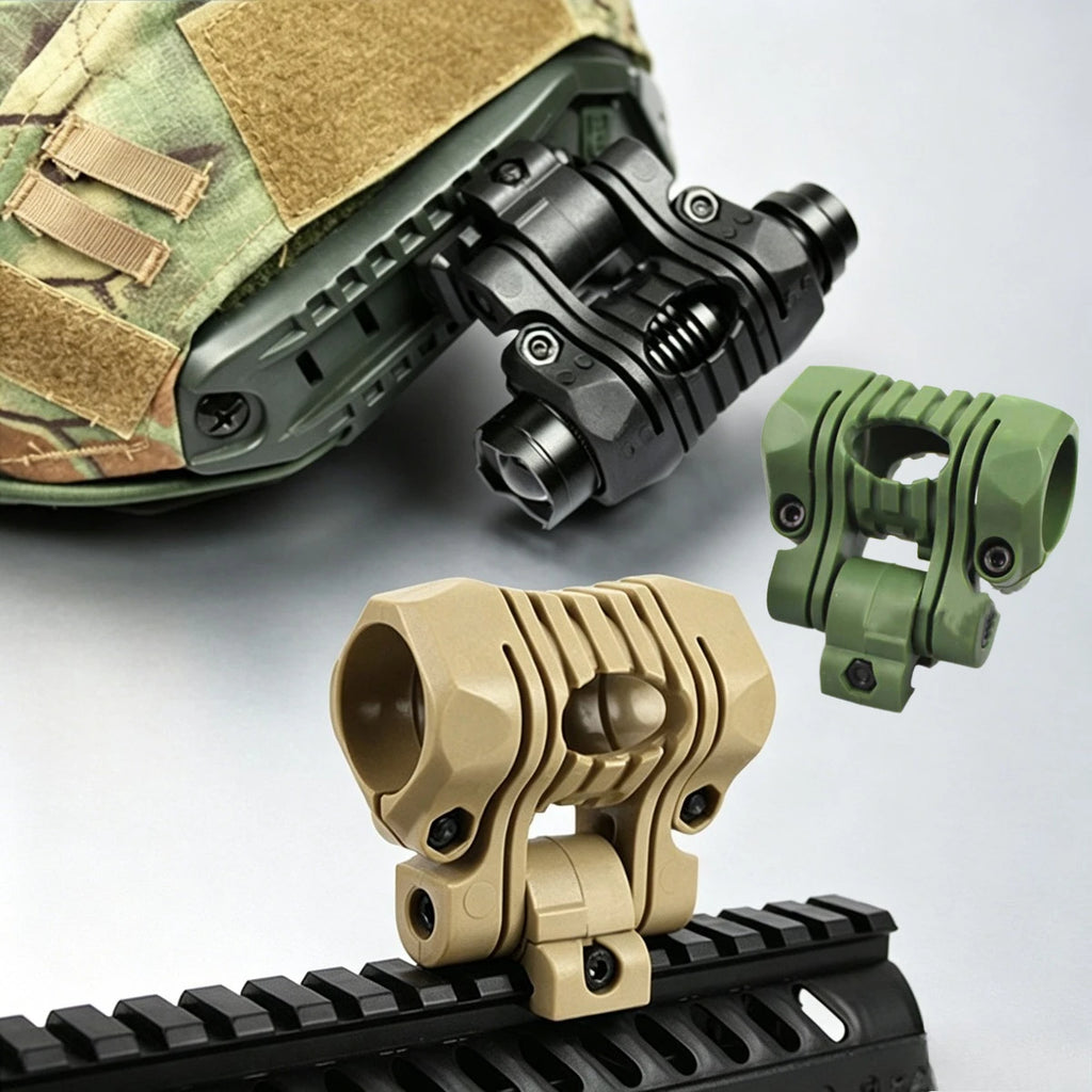 Tactical 25mm Helmet Flashlight Holder Multi-Angle Plastic Light Clamp Mount Accessory For Fast Helmets