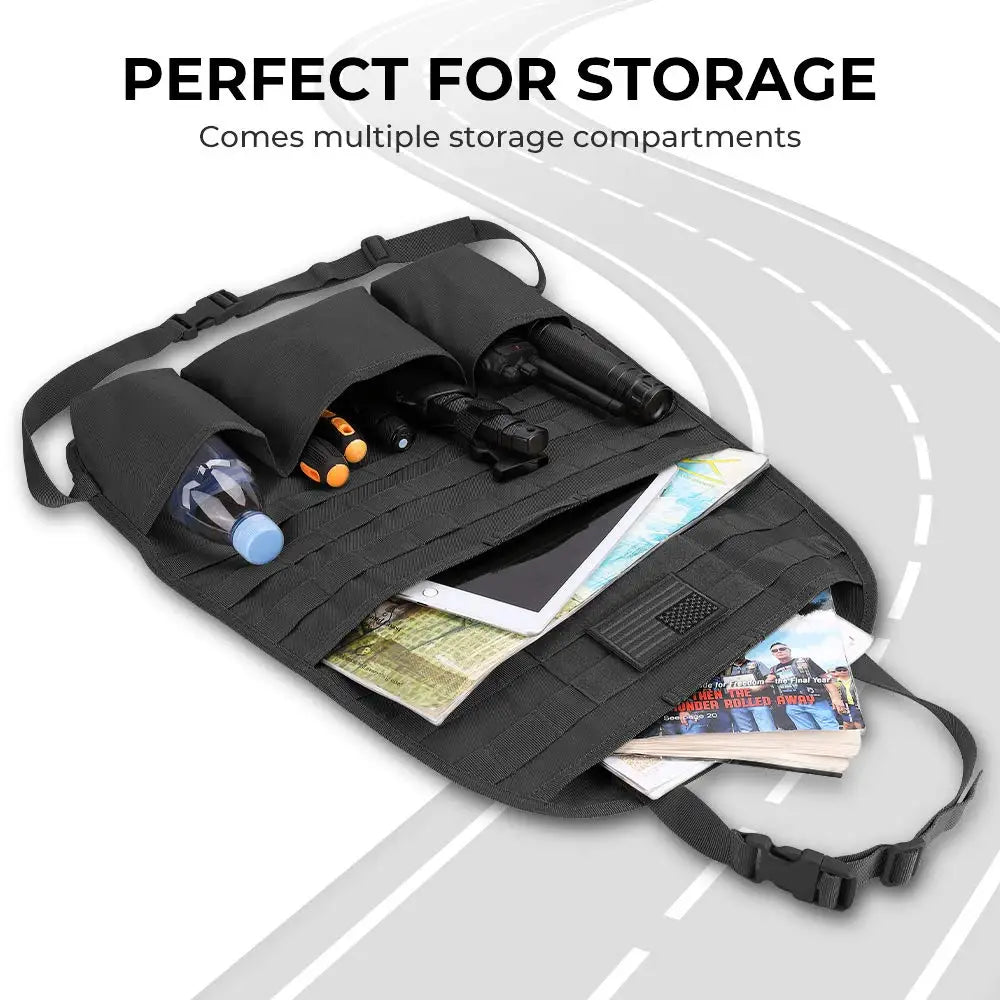 Car Seat Back Organizer Universal Molle Seat Back Organizer Tactical Molle Vehicle Panel Car Seat Cover Protector Storage Pouch