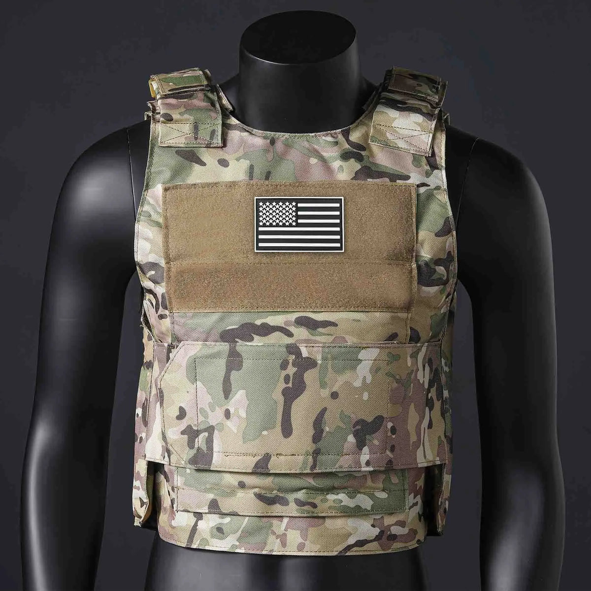 (Gift of American Flag) Quick Detachment Training Outdoor Vest Wilderness Adventure Equipment Training Clothes Black Eagle Vest