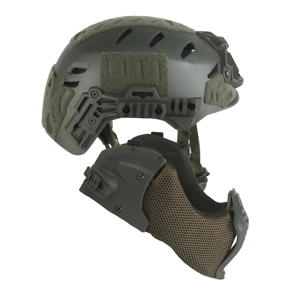 Tactical Full Protective Helmet Hunting Airsoft Paintball 3.0 Wendy Helmet with Flip Goggles Ear Cover Mask Training Gear