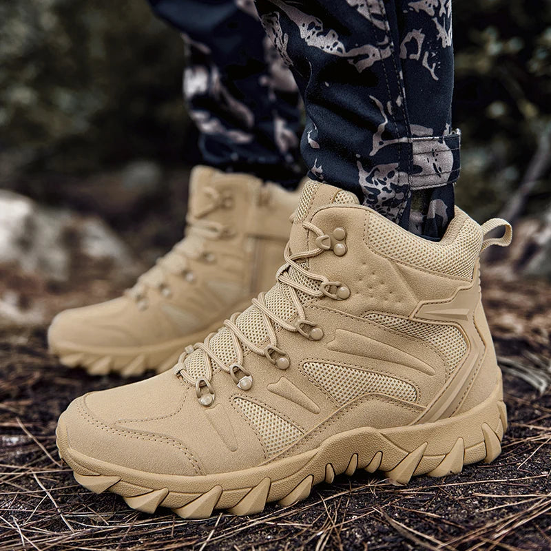Upgraded Tactics Combat Training Boots Male Outdoors Camping Anti-wear Rapid Response Hiking Shoes Fishing Hunting Sneakers Men