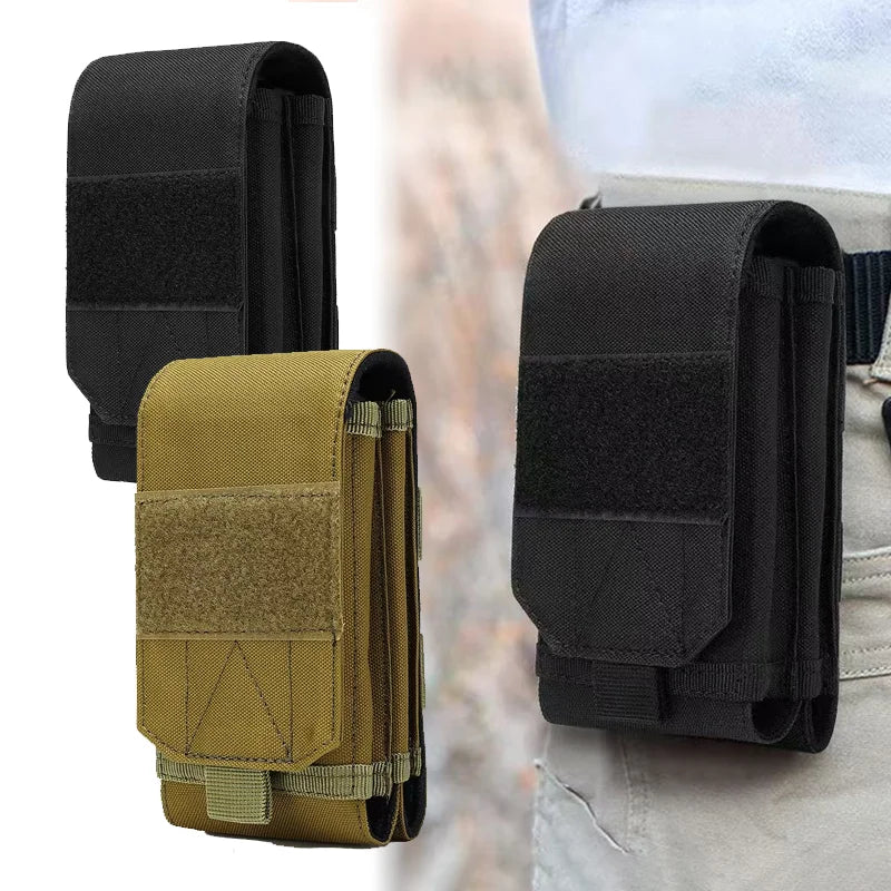 Double Molle Laser Cell Phone Pouch Tactical Belt EDC Pouch Holder Waist Accessories Bag Outdoor Camping Mobile Phone Pack Bag