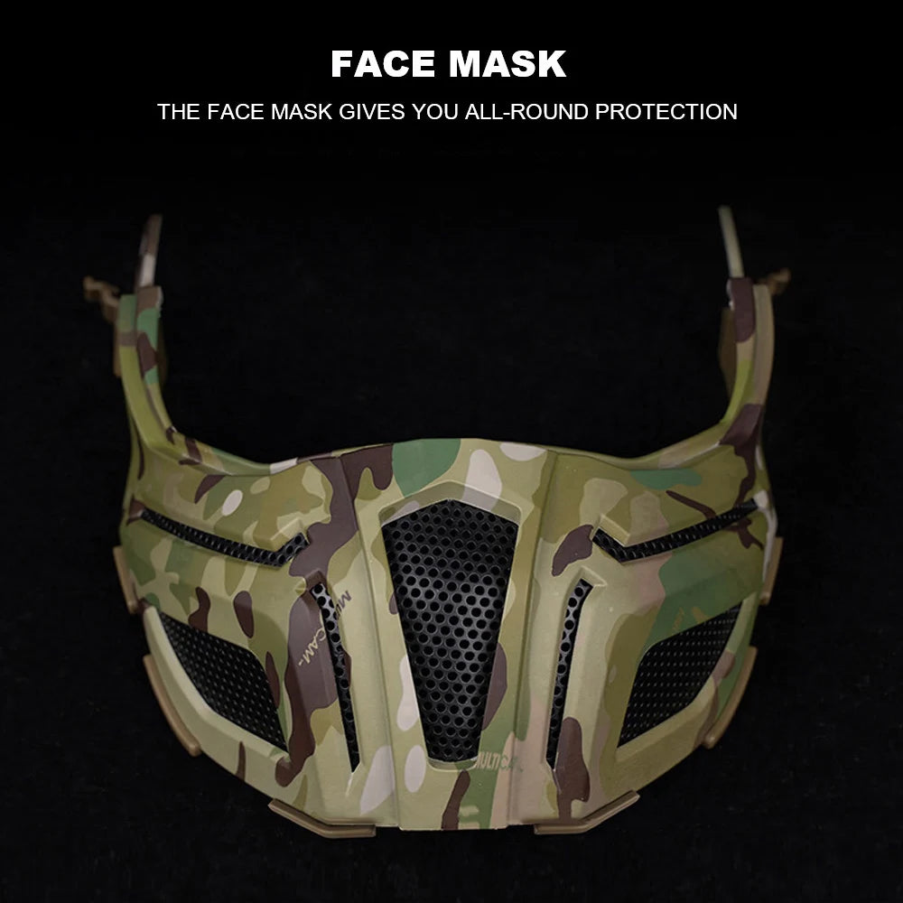 Tactical FAST Helmet With Goggles Mask Full Protection Hunting Combat Airsoft Helmet Outdoor Sports Cycling Safety Helmet Gear
