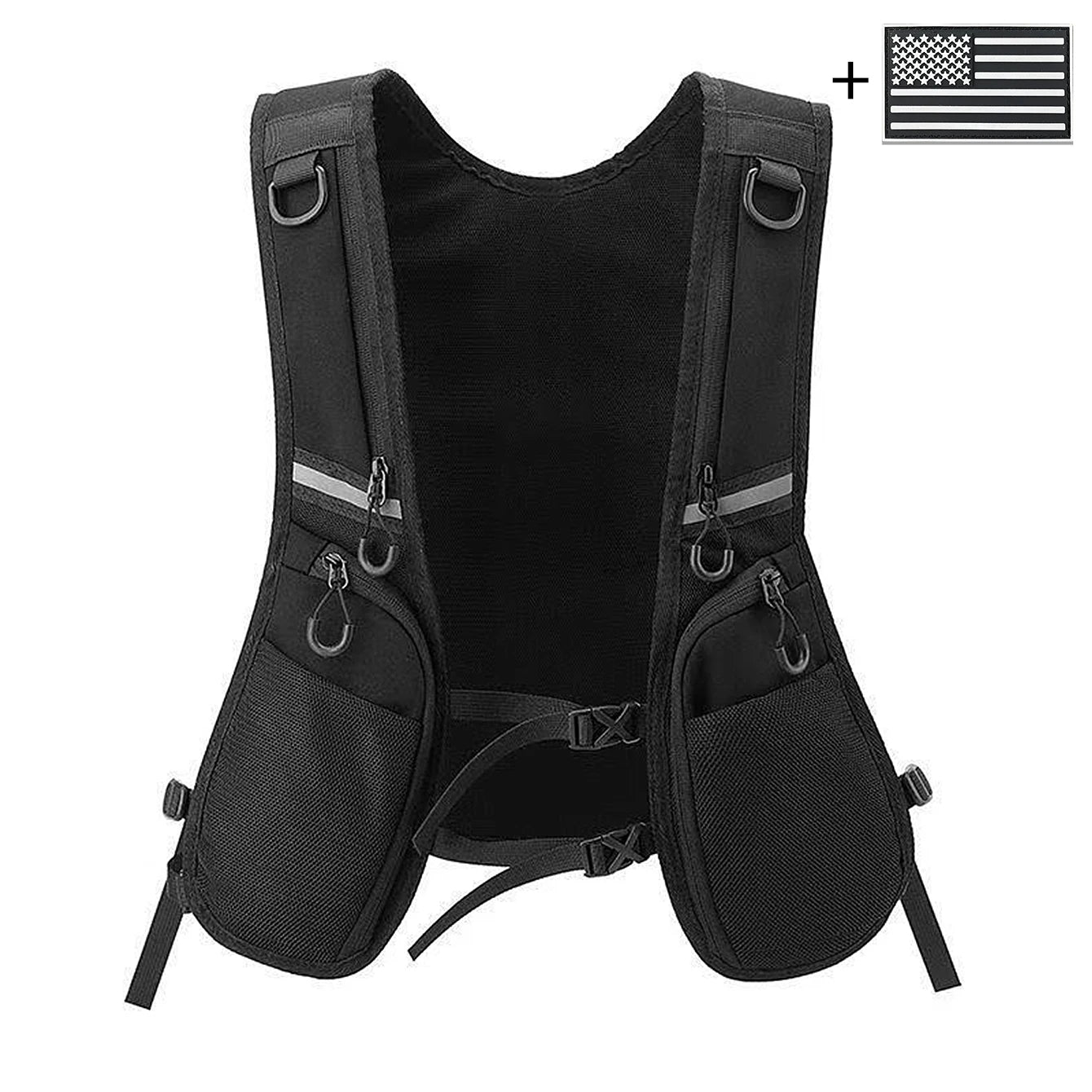 Lightweight Reflective Vest Safety Gear with Multi Pockets for Running Cycling Hiking, Secure Storage for Phone Wallet