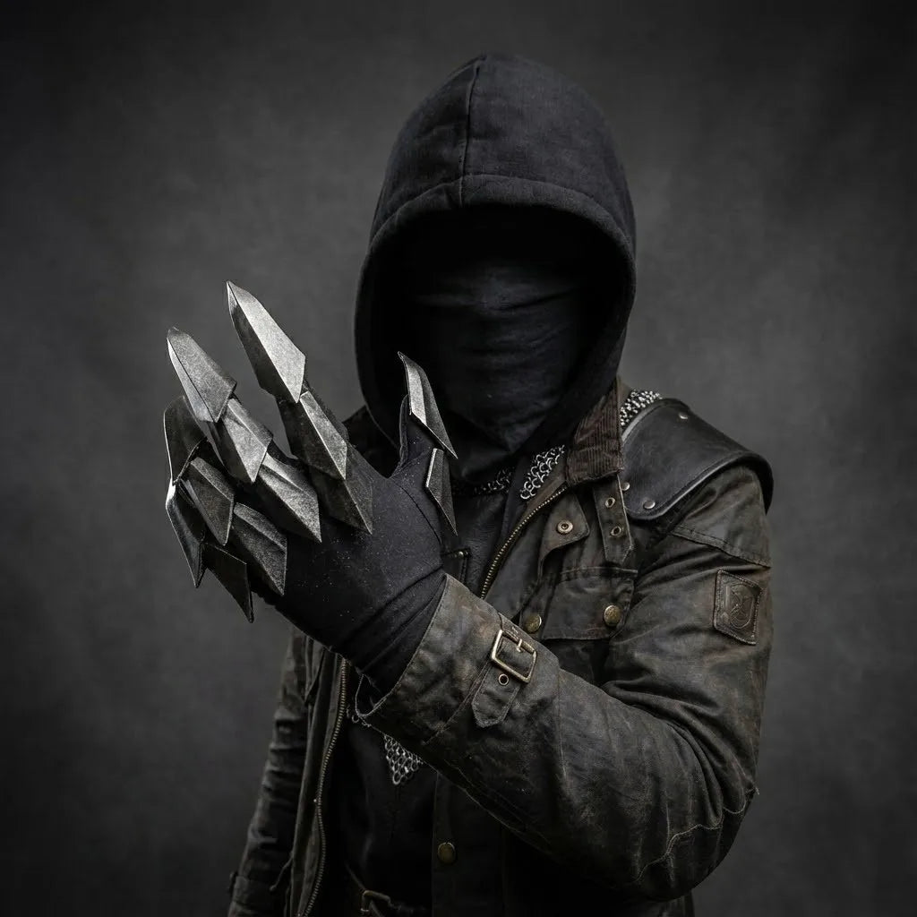 Tactical Knight Gauntlets Gloves 3D Printing Articulated Mechanical Armor Dark Knight Photography Props for Halloween Cosplay
