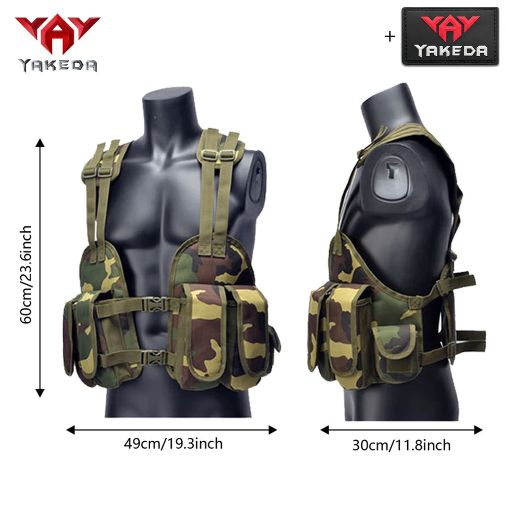 YAKEDA lightweight hollow hunting vest, multi compartment storage, adjustable shoulder straps, shoulder strap structure