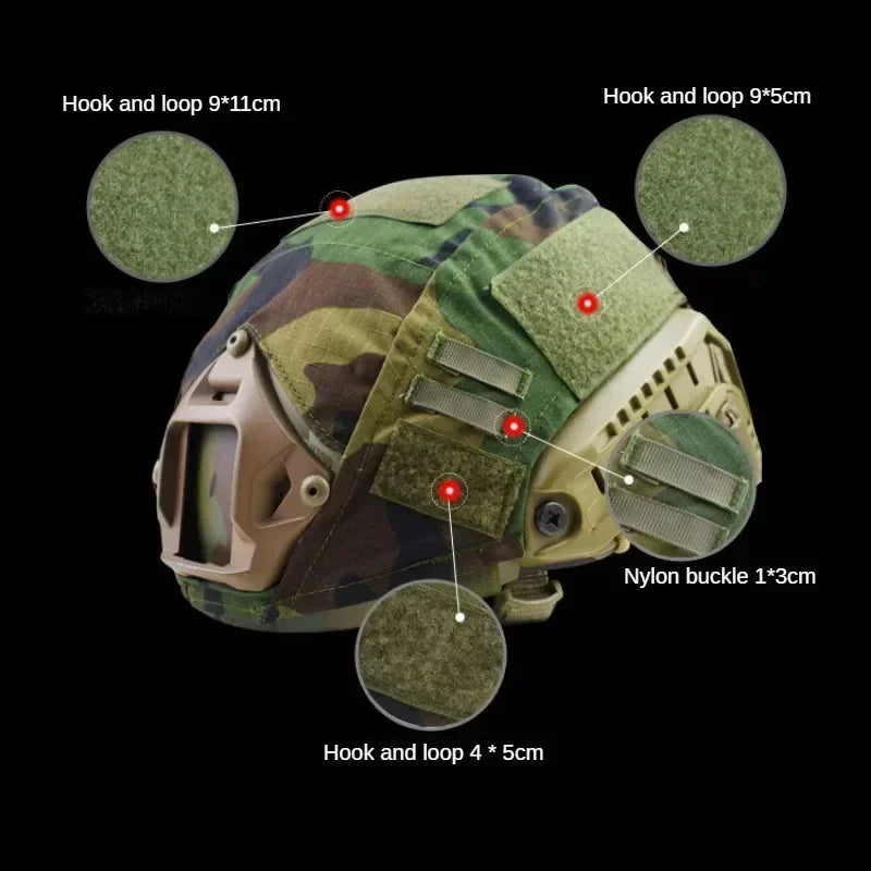 Fast Tactical Helmets Cover  Fans CS Field Equipment Camouflage CP Camouflage Helmets Cover  Dark Night Camouflage