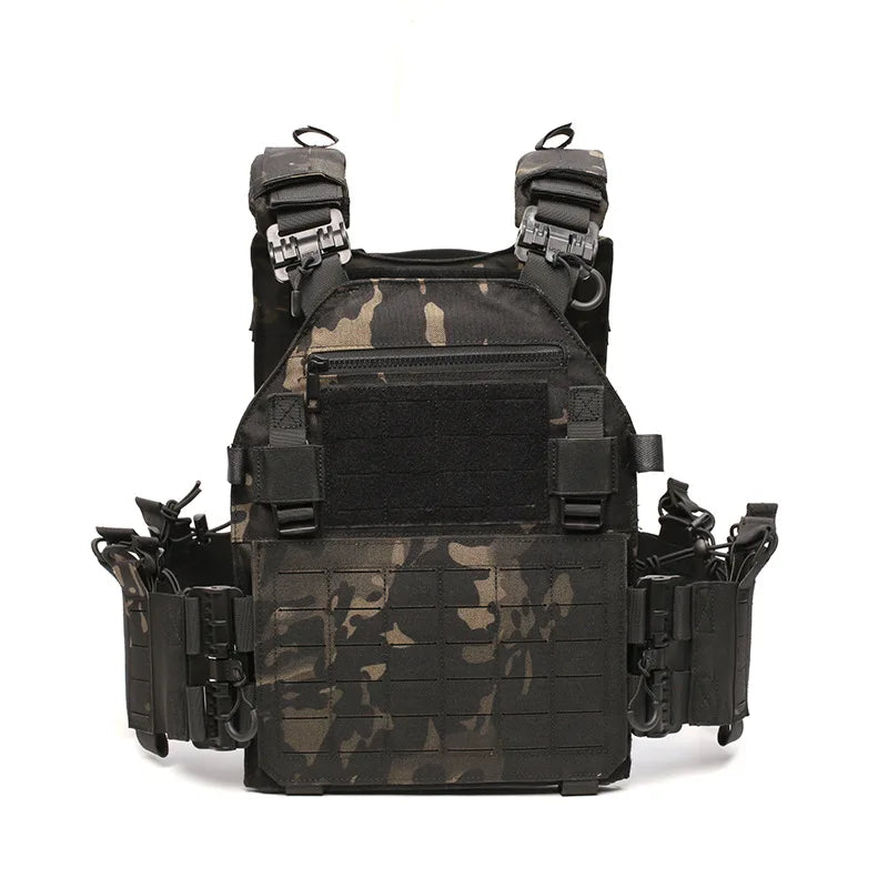 1000D Nylon Quick Release Tactical Plate Carrier Laser Cut MOLLE Heavy Duty Wargame CS Training Tactical Hunting Vest