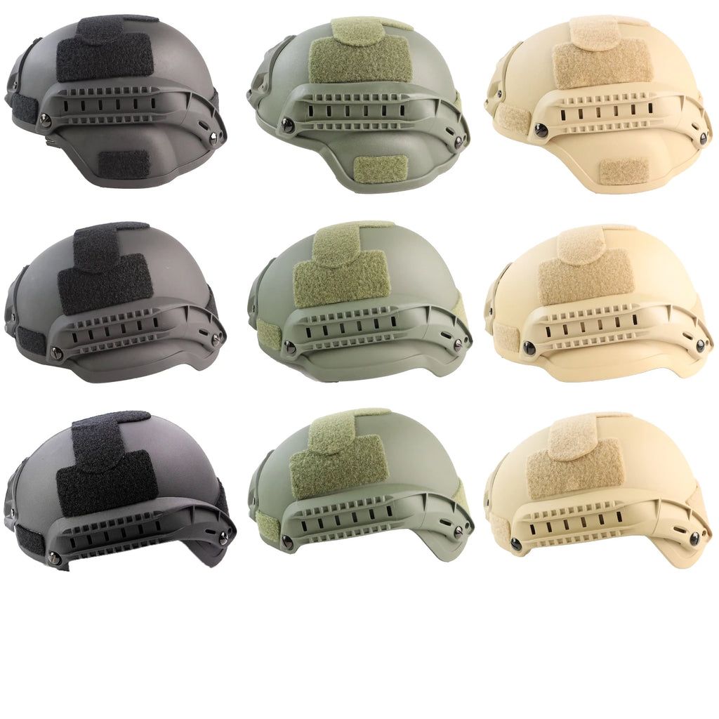 Helmet MICH 2000 3mm ABS Plastic Adjustable ACH Tactical Helmet With Ear Protection Front NVG Mount And Side Rail