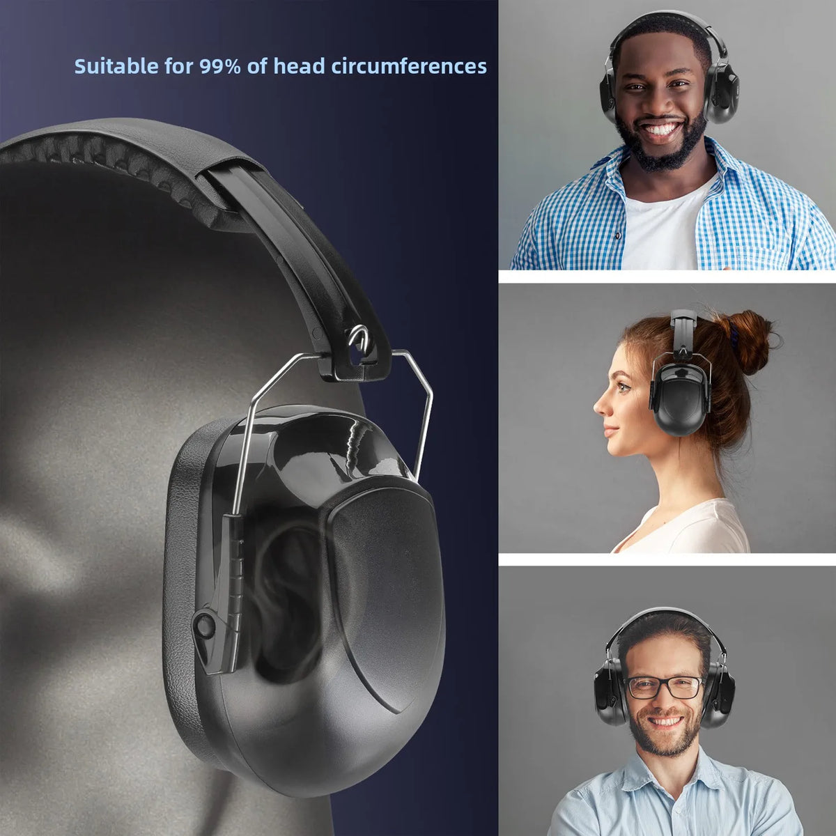 Anti-Noise Head Earmuffs Foldable Ear Protector SNR-35dB For Kids/Adults Study Sleeping Work Shooting Hearing Safe Protection