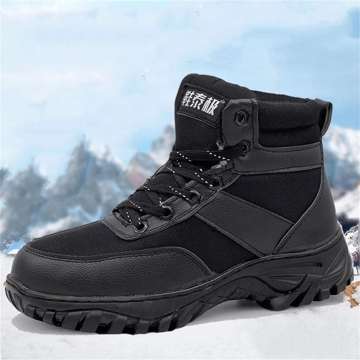 Winter Men's Outdoor Camouflage Hunting Boots Wool Lining Warm Non-Slip Waterproof Snow Shoes High-Top Mountaineering Boots