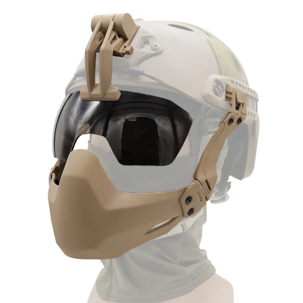 Tactical Helmet Half Face Mask Protective Goggles Hunting Airsoft Paintball Mask CS Game Goggle For FAST Helmet