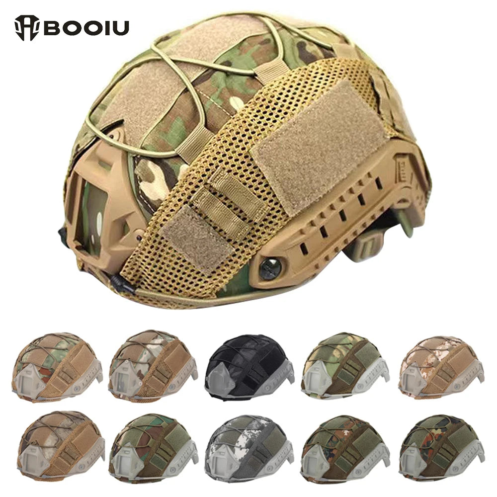 BOOIU FAST Tactical Helmet Cover Outdoor Hunting Shooting Wargame Airsoft Helmets Cloth Camouflage Safety Helmet Accessories