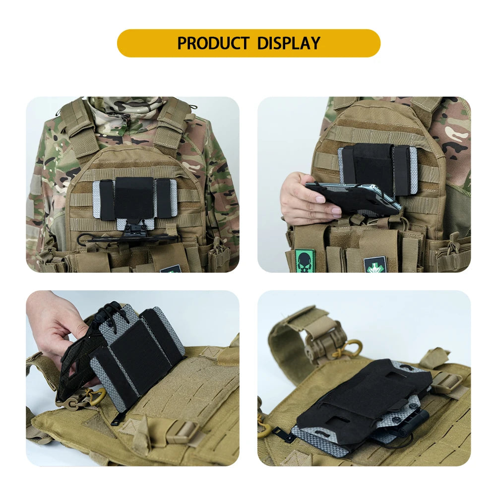BOOIU New MOLLE Foldable Navigation Board Airsoft Mobile Phone Holder Mount Airsoft Hunting  Tactical Vest Chest Outdoor Gear