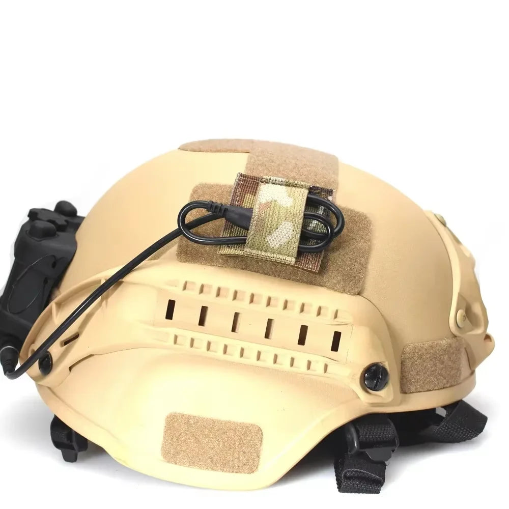 Tactical Headset Cable Organizer Strap, Elastic Wire Management Hook & Loop Tie for Helmet, Headphone, Intercom Accessories