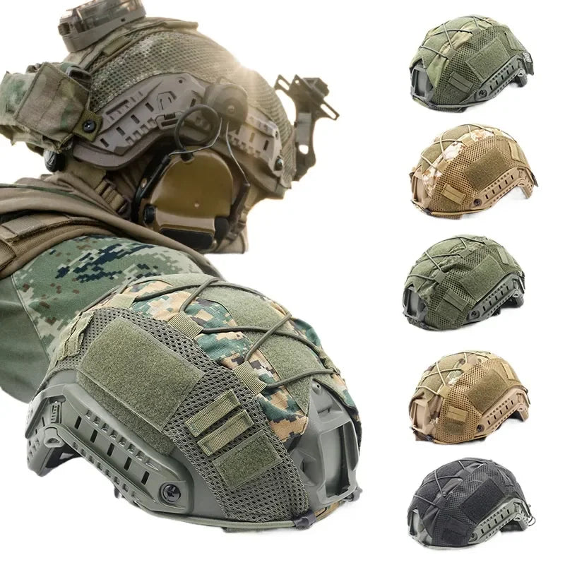 Tactical Helmet Cover for Outdoor Sports Compatible with FAST Helmet Tactical General Helmet Cover Camo Design