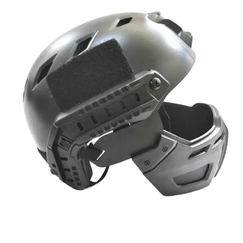 Tactical Helmet Accessory Half Face Mask with Rail Mount for Outdoor Sports Compatible with FAST Tactical Helmet Outdoor