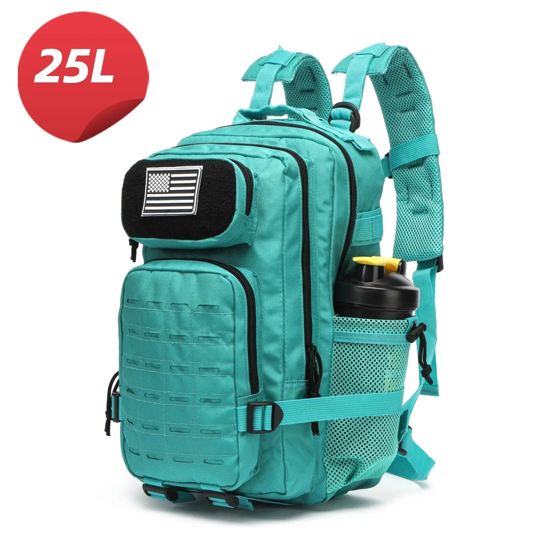 25L/50L Waterproof with 2 Bottle Holders Backpack Gym Outdoor Travel Hiking Fishing Trekking Backpacks 13inch Laptop Bag