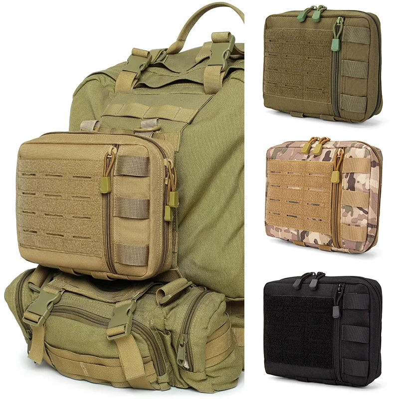 Outdoor MOLLE Pouch Tactical Admin Pouch Belt EDC Tool Organizer Zippered Utility Waist Pack Modular Organizer Tool Pouch Bag