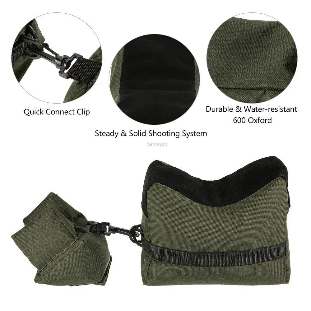 Tactical Front & Rear Bag Shooting Support Rifle Unfilled Sandbag Sniper Hunting Target Stand Hunting Bags