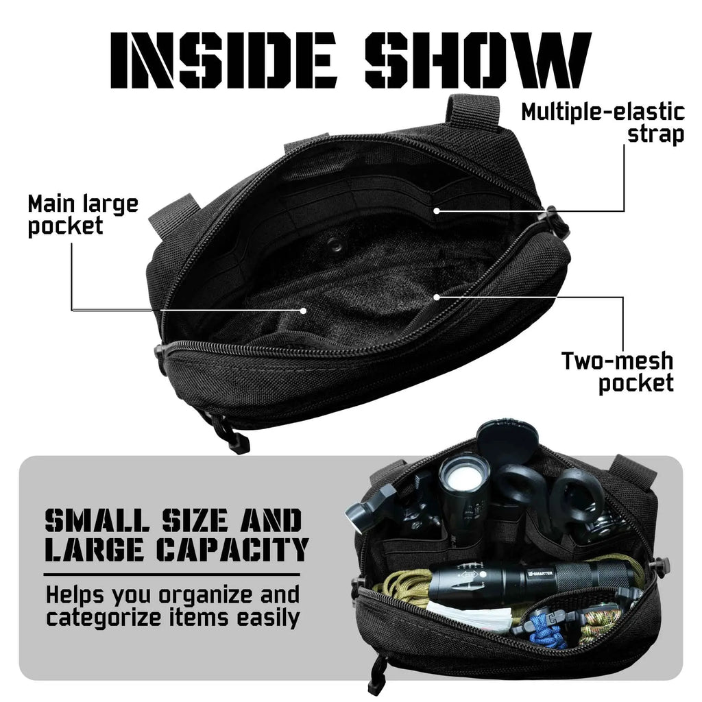 Tactical Molle Admin Pouch Utility Laser Cut EDC Tool Pouch Bag Horizontal Modular Pouches