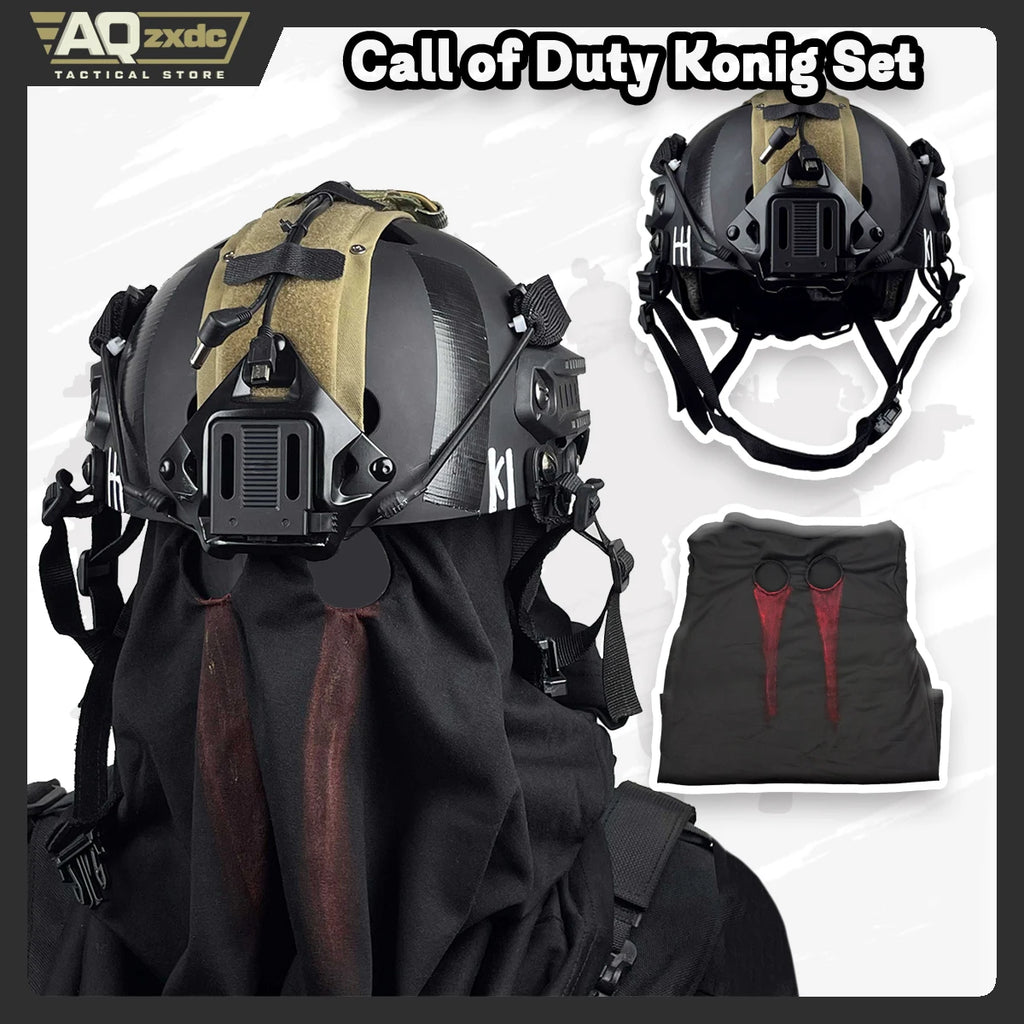 AQzxdc Cod Ghost Konig Set - Tactical Helmet Call of Duty 19cos Service Comic Exhibition Equipment Helmet Mask