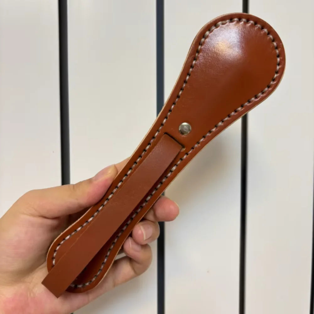 1PC 26cm Large Defence Fitness Leather Clapper Head Cowhide Exercise Clapper Hand Sewn Camping Fitness Built-in Lead Block
