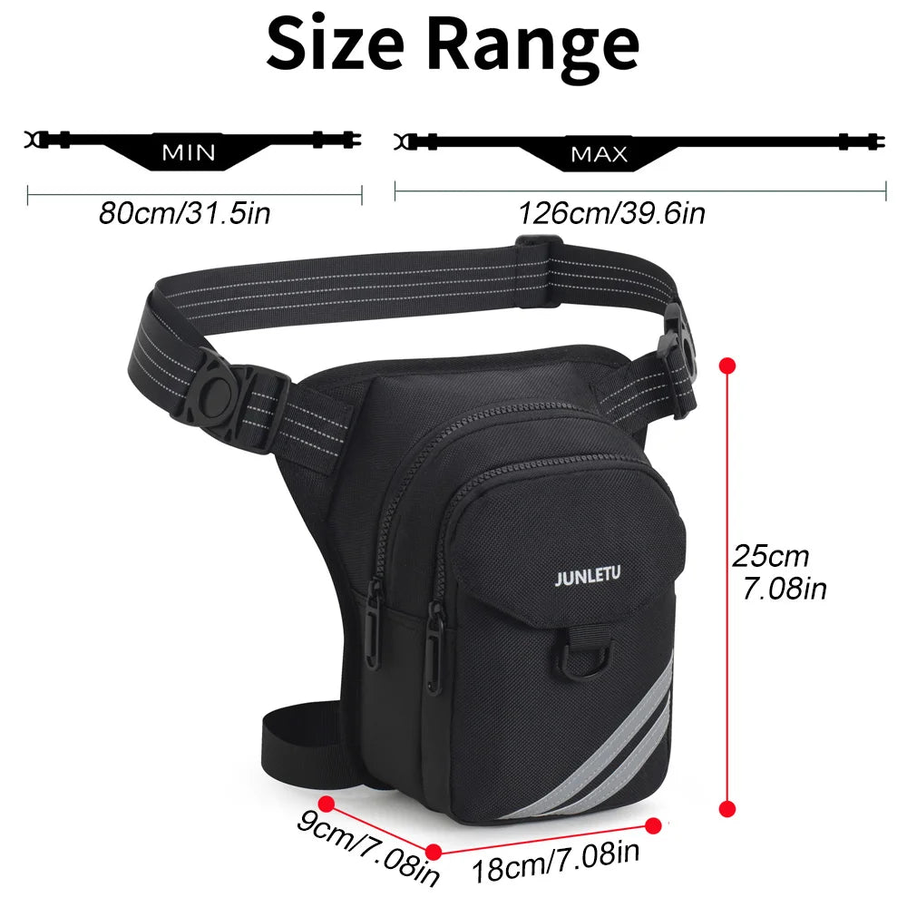 Outdoor Motorcycle Drop Leg Bag, Men Women Tactical Thigh Bag with Leg Strap Waterproof Fanny Pack  for Hiking Climbing Cycling
