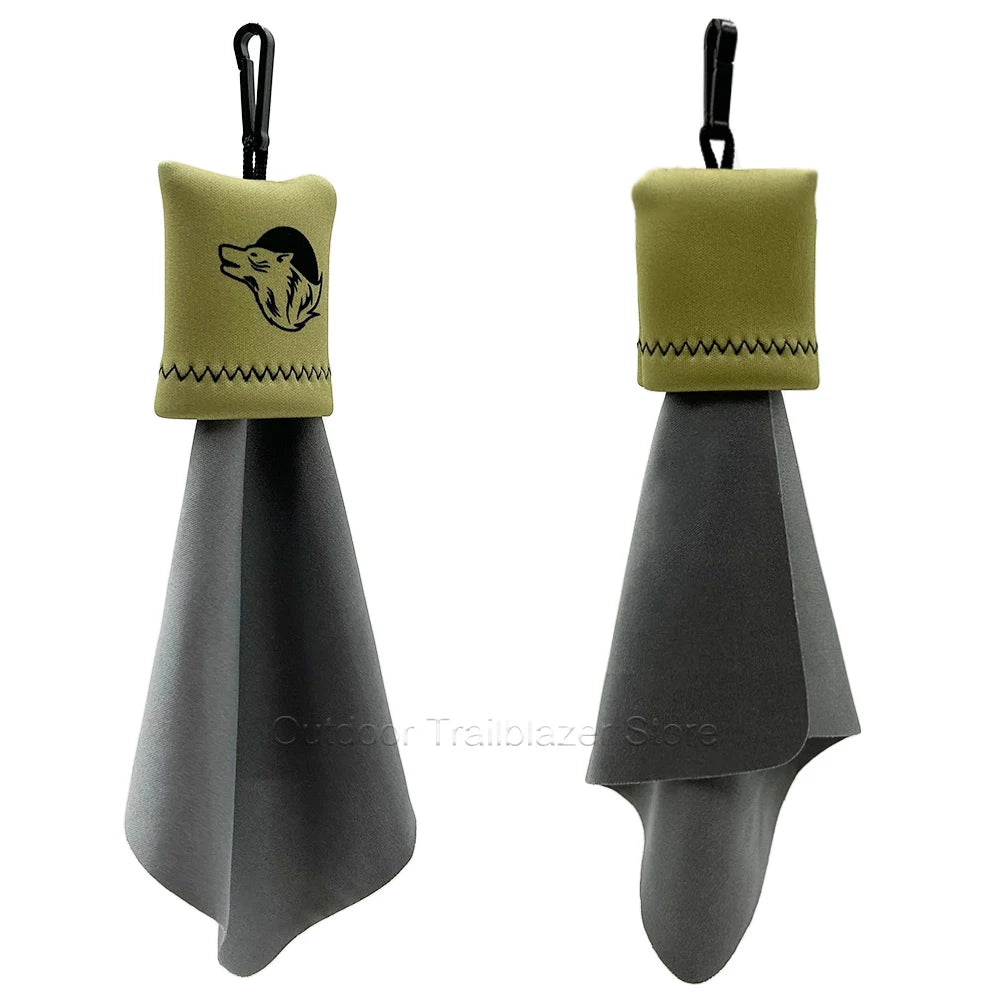 Tactical Ultra-Fine Fibers Cleaning Cloth Hanging One-piece Folding Storage Washable for Binoculars Scopes Glasses Screens