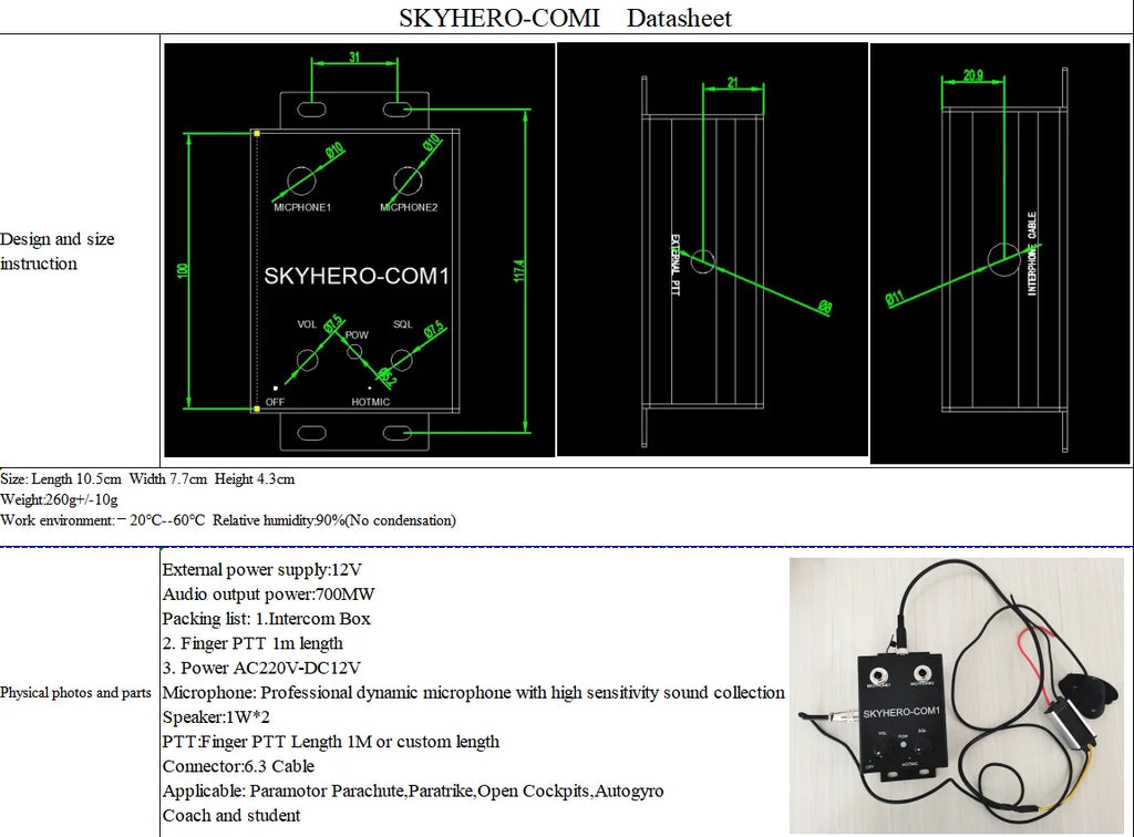 Custom Intercom and Helmet Set, 2 Headset, Intercom, Helmet Inner