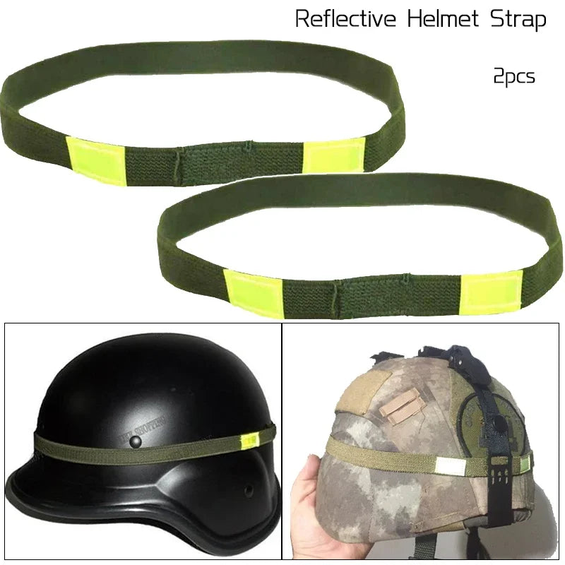 1/2PCS Green Tactical Helmet Strap Reflective Camo Strap Helmets Band Straps for M1 M88 MICH Helmet